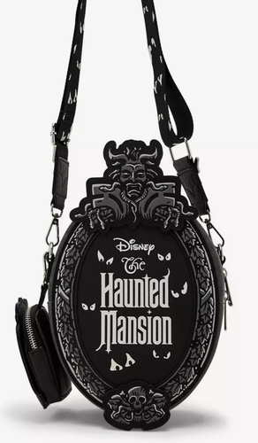 Bolso Bandolera y Monedero Loungefly Disney Mansión Embrujada Placa Figura GITD