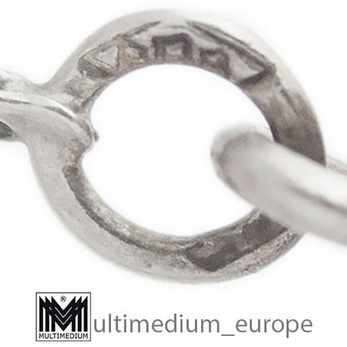 Antiker 830 Silber Jugendstil Granat Herz Anhänger Kette silver heart - Bild 6 von 7