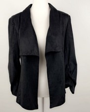 Chelsea & Theodore Women Top Black Open Cardigan Size Large
