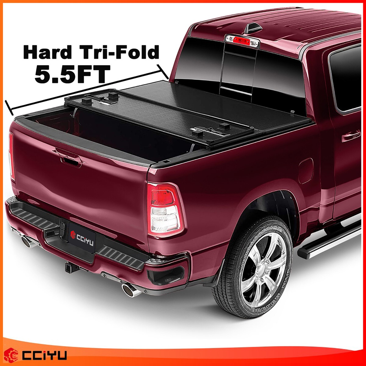 Tonneau Cover Truck Bed 5.5Ft Hard Tri-Fold Fit For 2004