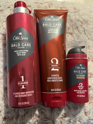 OLD SPICE BALD CARE SYSTEM, STEP 1,2,3  