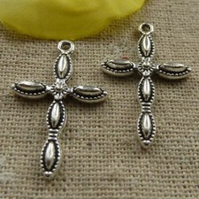 Free Ship 120 pcs tibetan silver cross charms 29x18mm L-4141