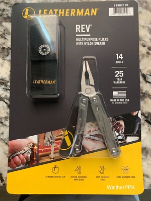 NEW in Sealed Pkg - Leatherman Rev Multi-Purpose 14 Tools with Nylon Sheath. 