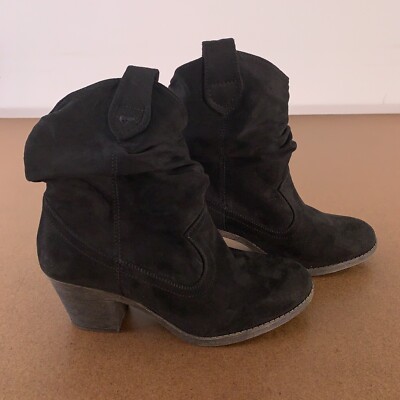 Rocket Dog Women s Shoe Size 8.5 Black Faux Suede Slouchy Western Boots New