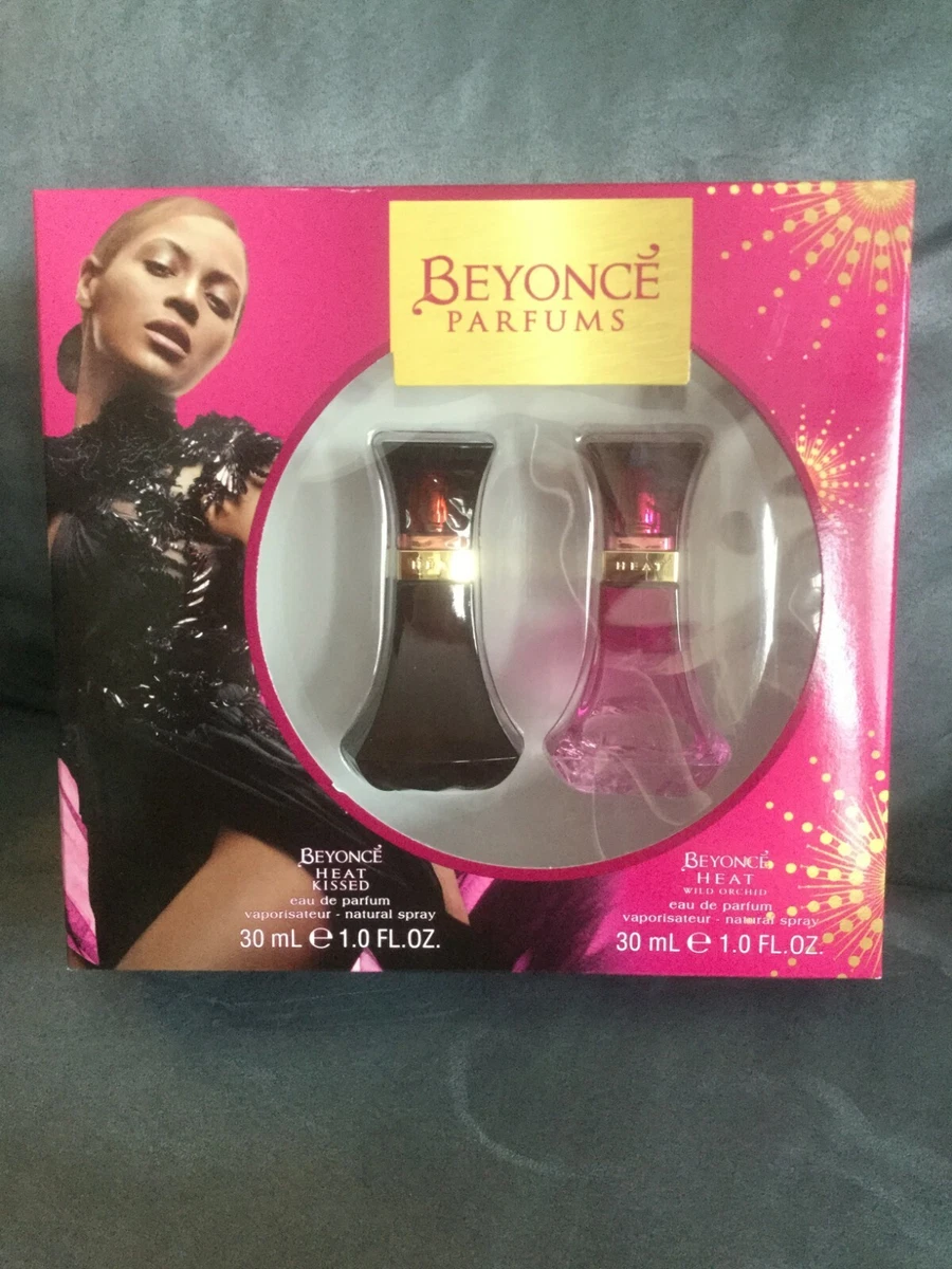 BEYONCE PARFUMS GIFT SET WITH HEAT KISSED 1 OZ AND HEAT WILD ORCHID 1 OZ NEW