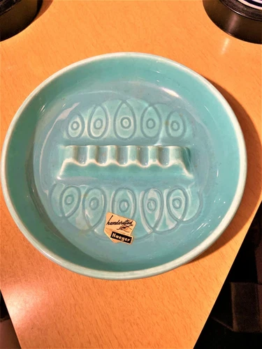 Royal Haeger R1894 Turquoise / Teal Mid Century Modern Ashtray