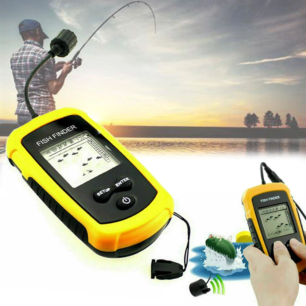 Portable Sea Fish Finder Fishfinder Sonar Sensor Depth Echo Transducer Alarm