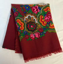 Baar  Beard Inc. Made in Japan Acrylic Scarf Old World Vintage 50" Square