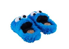 Sesamstraße Krümelmonster 3D Plüsch Slipper Pantoffeln Hausschuhe Cookie Blau