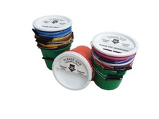 Charity Donation Collection Money Bucket/Box + Thank you label & 2 security ties