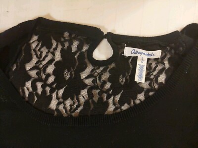 Aeropostale Women Black Casual Dress lace back L | eBay