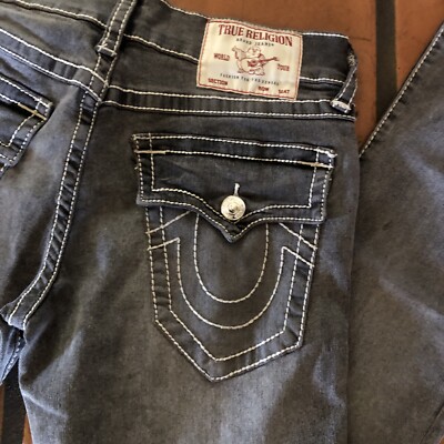 TRUE RELIGION MEN'S RICKY RELAXED STRAIGHT JEANS SZ W29 GRAY