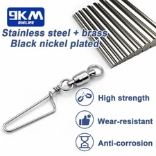10~30Pcs Dual Ball Bearing Swivels Coastlock Snaps Stainless Tournament Snaps