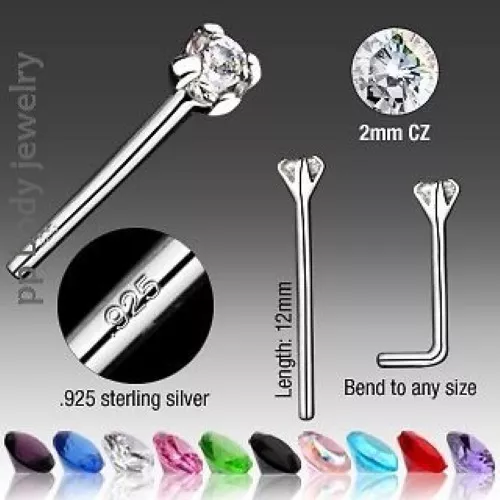 925 sterling silver nose studs sale
