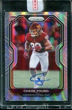 2020 Chase Young Rookie Card Auto - Panini Silver Sealed #383 Commanders. rookie card picture