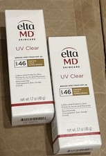 2Pack Elta MD UV Clear Broad Spectrum SPF 46 TINTED 1.7oz/48g NEW Exp 03/2028