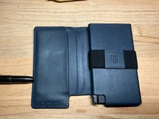 EKSTER Wallet Navy Blue Card Carrier Case Navy Blue Leather