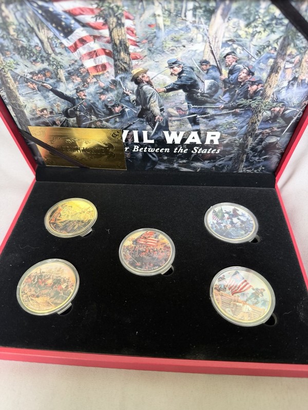 KDCI Civil War 24k Gold Platted 5 Coin Set