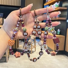 Colorful Beaded Bag Charm Strap   Chocolate Kawaii Phone Keychain Accessories