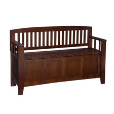 Home Dcor Home Decor Cynthia Storage Bench, 50"w x 17.25"d x 32"h, Walnut