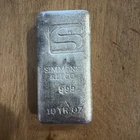 Vintage Simmons Refining 10 Troy Ounce .999 Old Pour Silver Bar… My Last Example