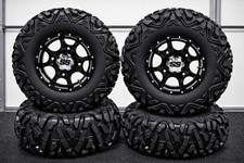 CAN AM OUTLANDER 700 25" QUADKING ATV TIRE & COBRA BLK WHEEL KIT CAN1CA BIGGHORN