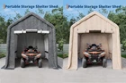 Outdoor Portable Storage Shelter Shed 10x10 ft Carport Tent with Roll-Up Door