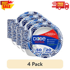  4 Pack Dixie Ultra Disposable Paper Bowls, 20 Oz Multi Color, 50 Count