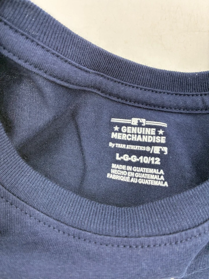 Camiseta MLB New York Yankees Niñas Talla L Azul Marino Manga Corta Gráfico Logo Nueva Foto 3 de 4