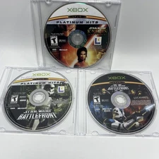 3 Lot Xbox Star Wars Battlefront 1 & 2, Knights of the Old Republic Discs Only