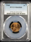 1949 Wheat Lincoln Cent 1c PCGS MS65 RD