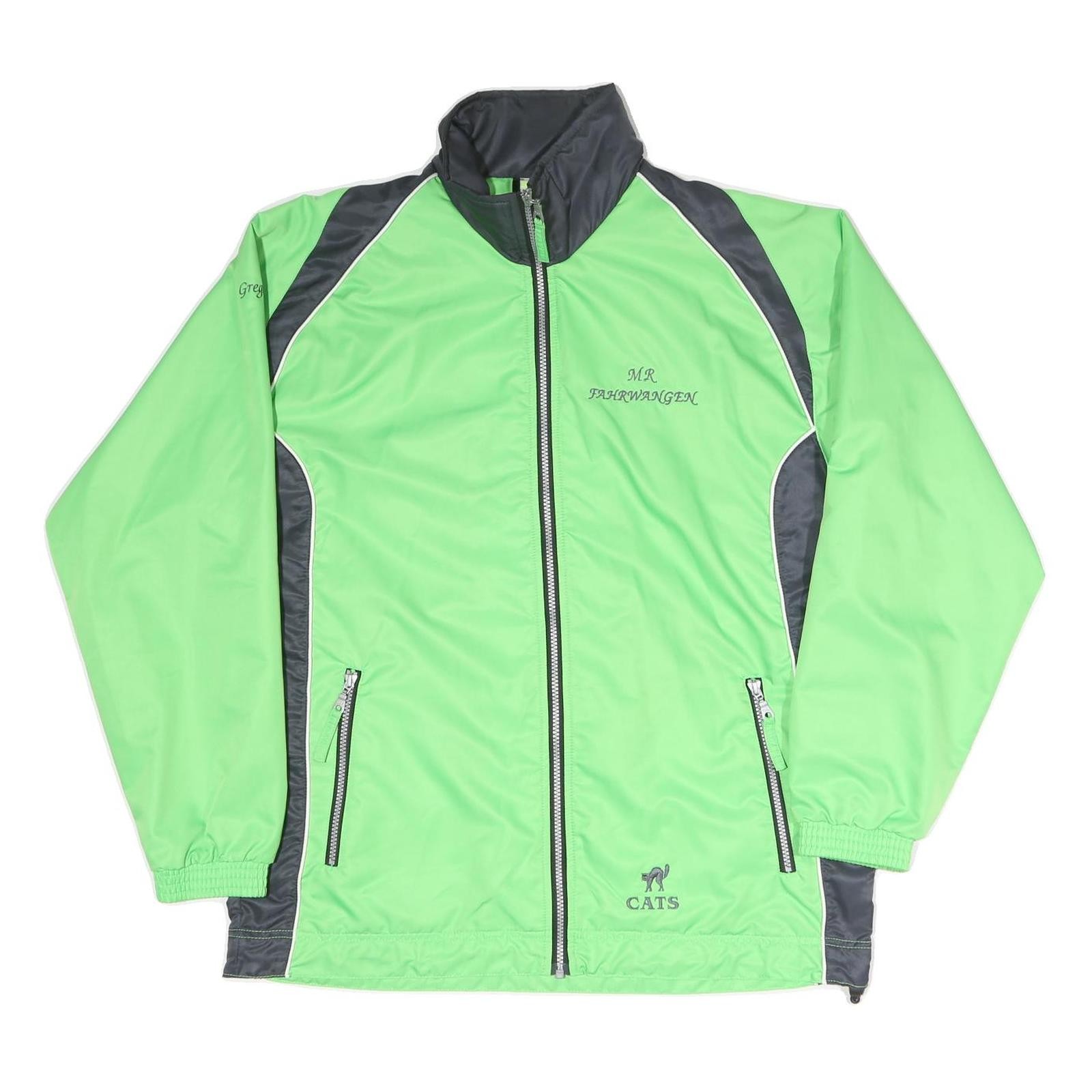 Chaqueta deportiva ligera verde y gris CATS para hombre L mezcla de poliéster cremallera lisa