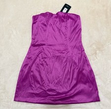 Fashion Nova Women’s Strapless Fuchsia Dress Medium Serena Satin Dress NWT M