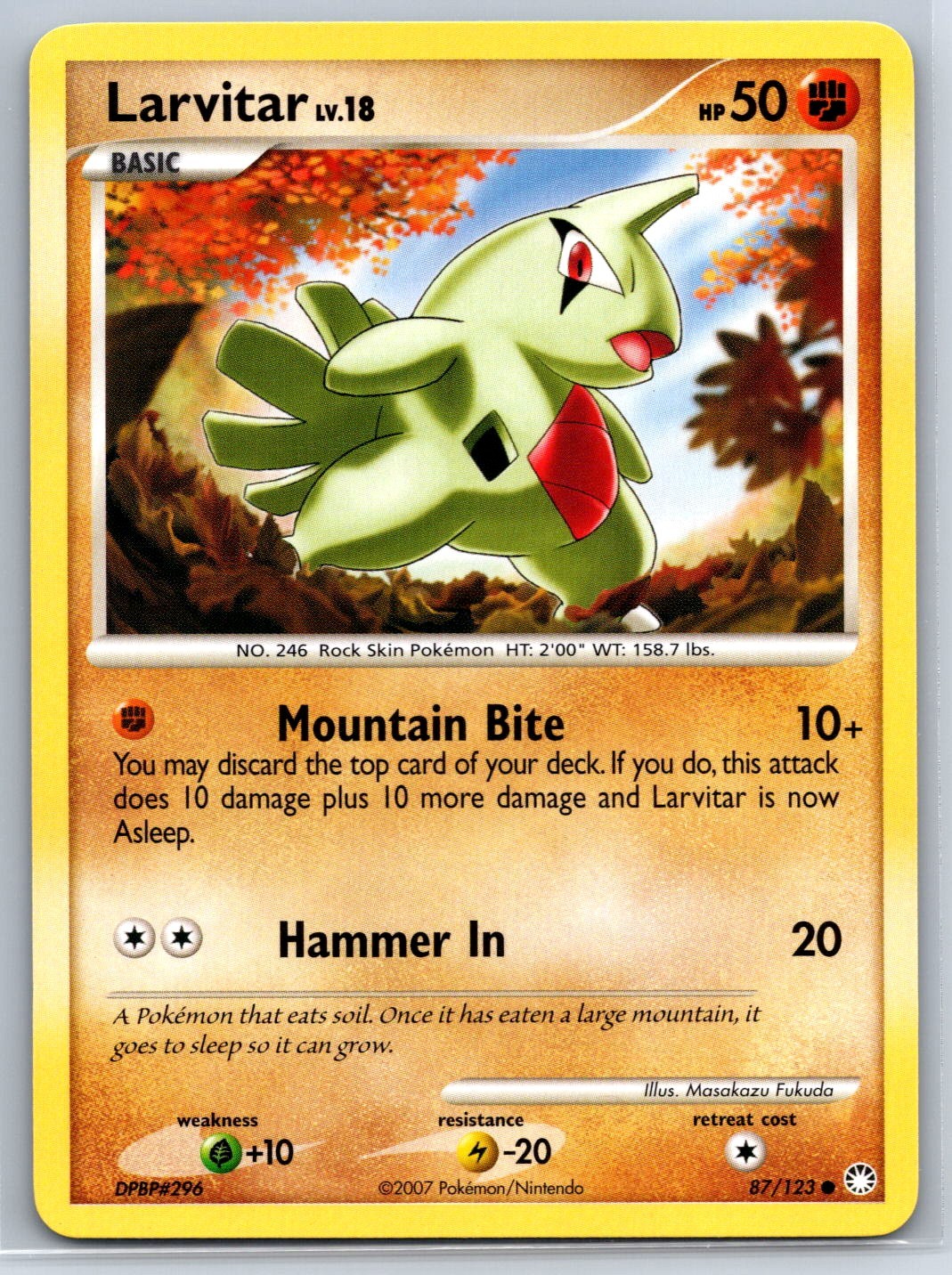 Larvitar - Mysterious Treasures 87/123 Pokemon Card NM