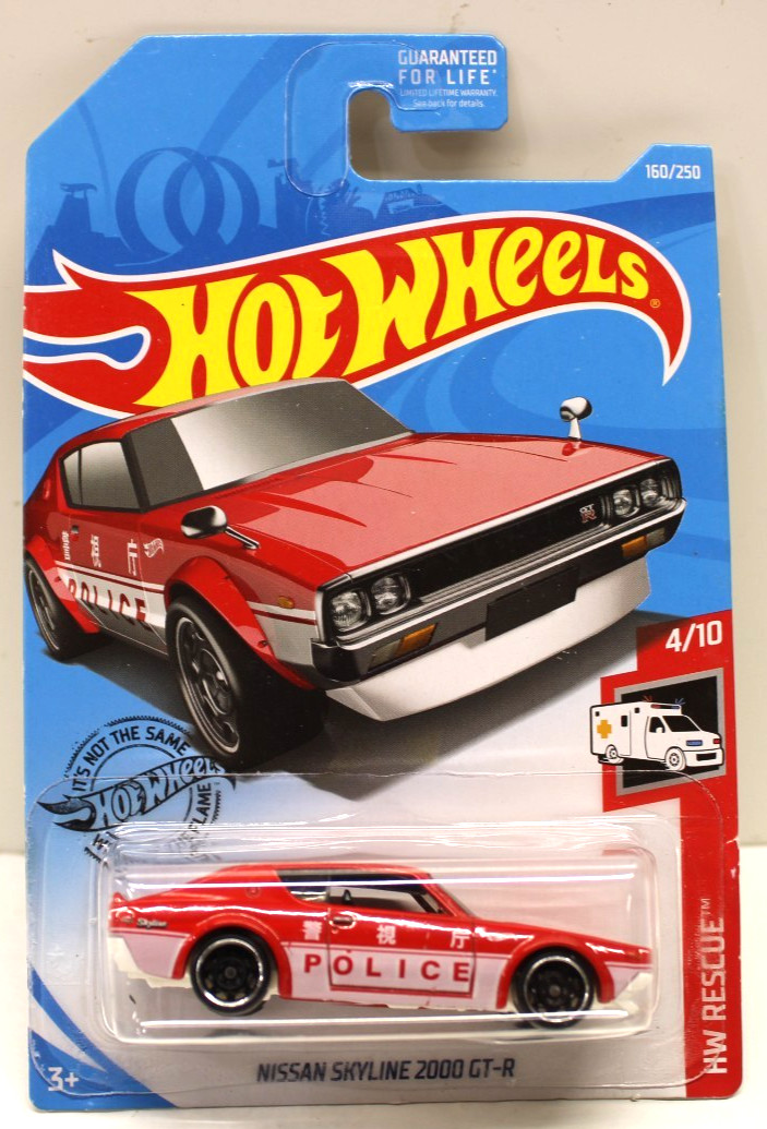 Hot Wheels 2019 HW Rescue 4/10 Nissan Skyline 2000 GT-R 160/250 Red