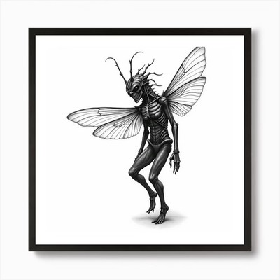 Skelett Fee 1 Kunstdruck gerahmt Wandbild Poster Leinwanddruck Bild