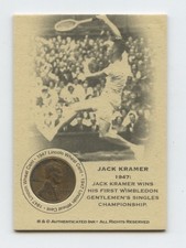 JACK KRAMER 1947 SCARCE WHEAT CENT PENNY TENNIS COIN CARD