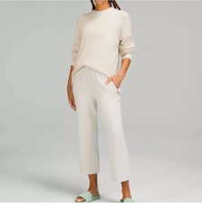 Lululemon Merino Wool-Blend Ribbed Crewneck Sweater White Opal Size 4