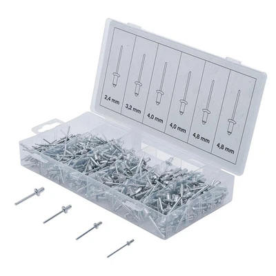 RIVET POP AVEUGLE 2.4, 3.2, 4, 4.8 - BOITE ASSORTIMENT 400 RIVETS BGS - Photo 1/4