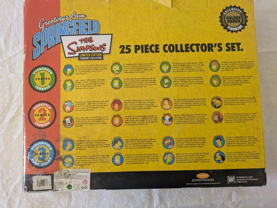 The Simpsons 25 Piece Collector's Set Greetings from Springfield Golden Homer - Photo 3/3