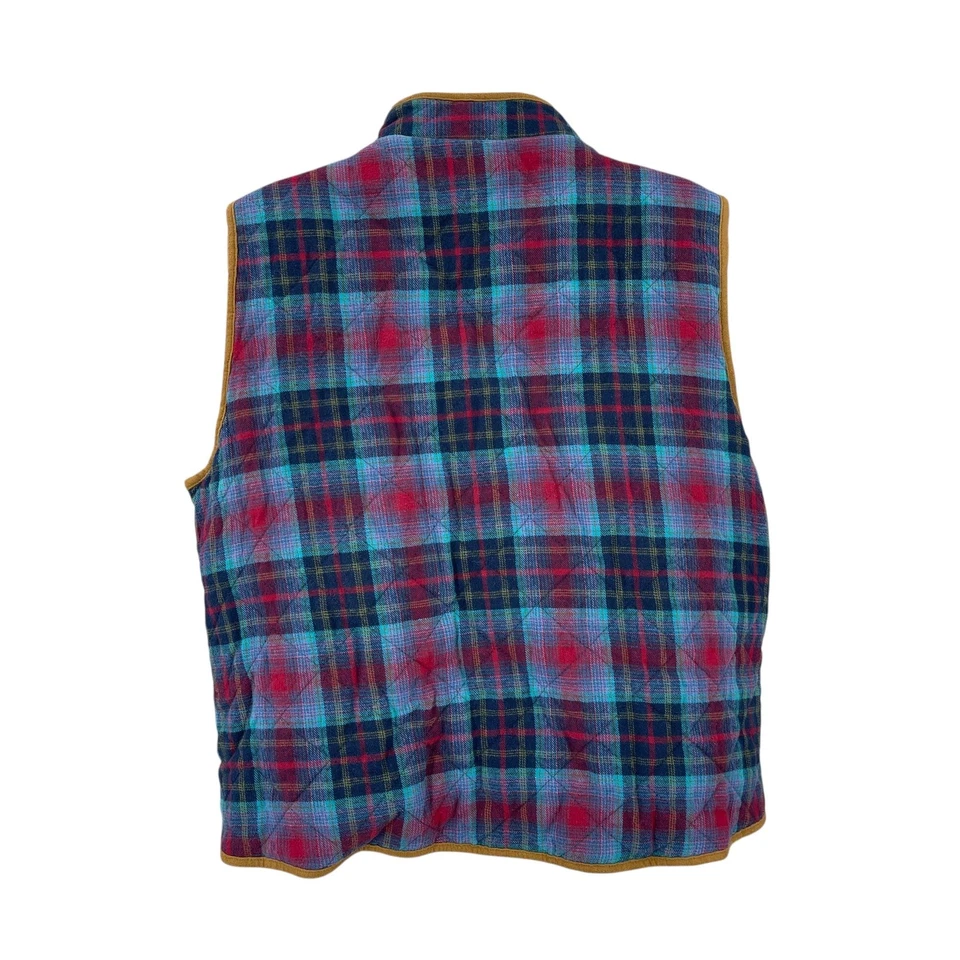 Chaleco a Cuadros Múltiples Mujeres Talla L Academia Preppy Utilitario Acolchado Cremallera Tareas Campamento Foto 2 de 4