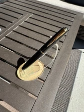 Tombow Zoom #919 bw Black Leather-look Gold Trim Rollerball Pen (no Box Or ink)