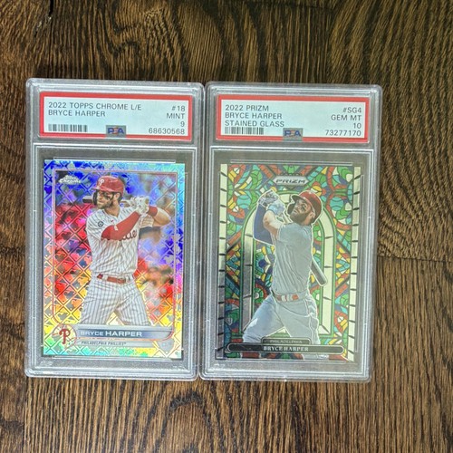 Bryce Harper PSA 9 Topps Chrome LE and Psa 10 Stained Glass BOTH