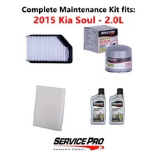 2015 Kia Soul 2.0L Complete Air, Oil & Cabin Filter Kit (5W-20)