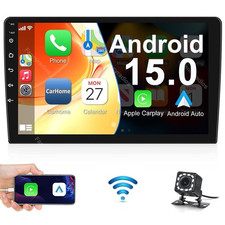 9 Inch 2 Din Car Stereo Radio Android 15 Carplay GPS Wifi Touch Screen Camera