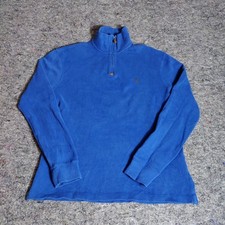 Vintage Polo Ralph Lauren Size Medium Blue 1/4 Zip Pullover Sweater