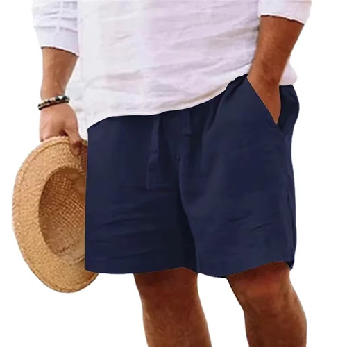Men Lightweight Cotton Linen Gym Shorts Breathable Casual Beach Jogging Pants - Zdjęcie 5 z 56