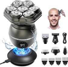 7D Head Shavers for Bald Men: 6 in 1 Detachable Bald Head Shavers - IPX7 Waterpr