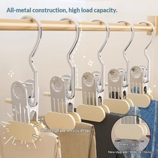 3-Clip Wide Mouth Hanger - Upgraded Thick Long for Pants Hats Socks
