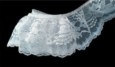 3-inch-wide white color ruffled lace price per yard